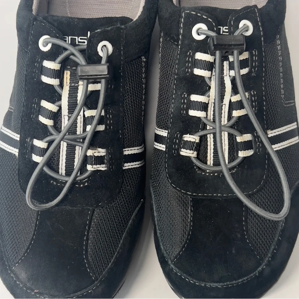 DANSKO W Black Casual Sneakers 39 US 8.5 EU HELEN Suede Bungee White Stripe
